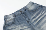 DAXUEN Light blue wide-leg denim culotte shorts