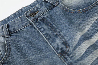 DAXUEN Light blue wide-leg denim culotte shorts