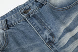 DAXUEN Light blue wide-leg denim culotte shorts