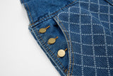 DAXUEN Playful cat embroidered denim overalls