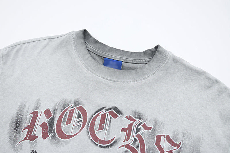 DAXUEN Distressed oversized short-sleeved t-shirt with graphics