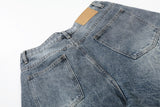 DAXUEN Women's distressed wide-leg denim culottes