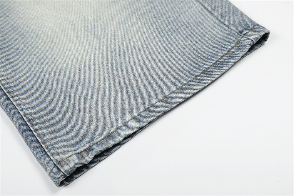 DAXUEN Light blue wide-leg denim culotte shorts