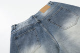 DAXUEN Light blue wide-leg denim culotte shorts