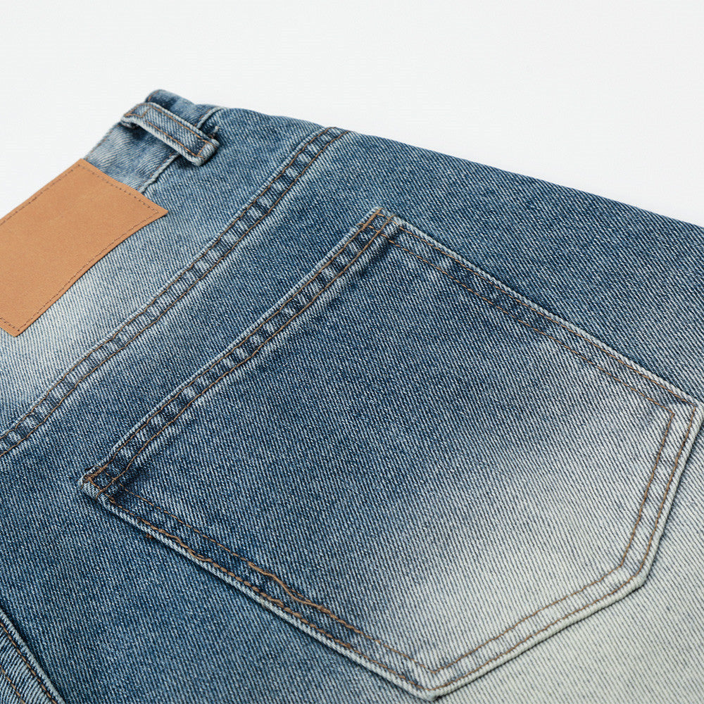 DAXUEN Light blue wide-leg denim culotte shorts