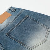 DAXUEN Light blue wide-leg denim culotte shorts