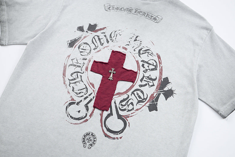 DAXUEN Distressed oversized short-sleeved t-shirt with graphics