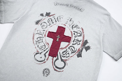 DAXUEN Distressed oversized short-sleeved t-shirt with graphics