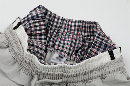 DAXUEN Gothic graphic wide-leg pants with multi-layered waistband