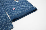 DAXUEN Playful cat embroidered denim overalls