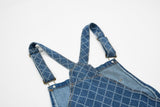 DAXUEN Playful cat embroidered denim overalls