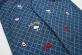DAXUEN Playful cat embroidered denim overalls