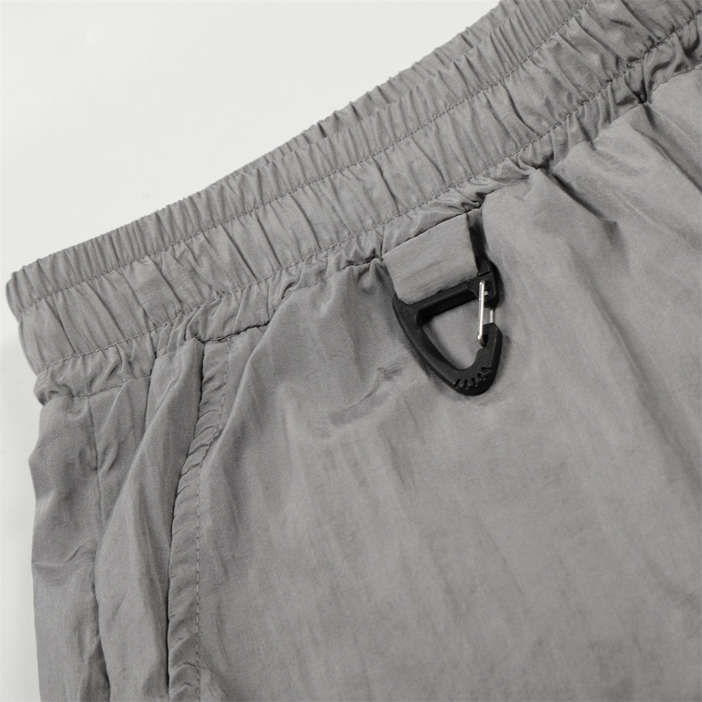 DAXUEN Relaxed fit shorts with crinkled texture and logo