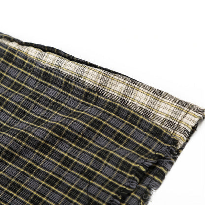 DAXUEN Oversized plaid button-up shirt with frayed edges