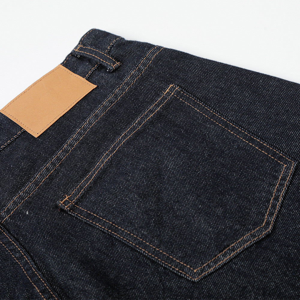 DAXUEN Dark indigo blue wide-leg cropped denim culottes