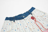 DAXUEN Wide-leg striped pants with patches and embroidery