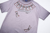 DAXUEN Washed oversized graphic t-shirt with dollar bills and 'misery' print