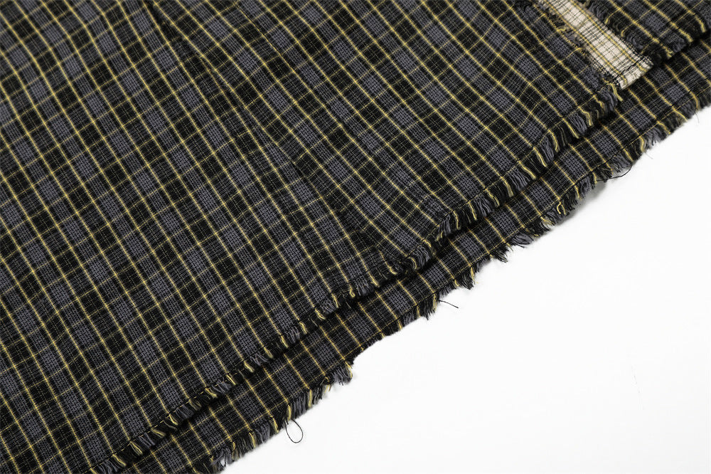 DAXUEN Oversized plaid button-up shirt with frayed edges