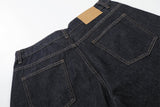 DAXUEN Dark indigo blue wide-leg cropped denim culottes