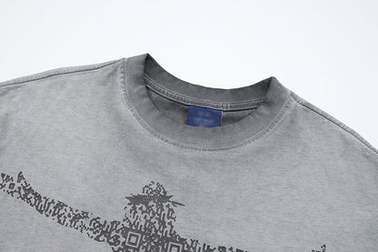 DAXUEN Oversized vintage wash graphic t-shirt