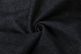DAXUEN Dark indigo blue wide-leg cropped denim culottes