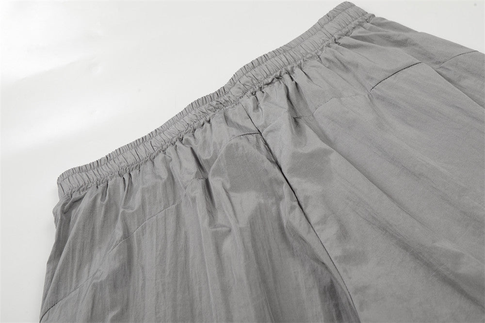 DAXUEN Relaxed fit shorts with crinkled texture and logo