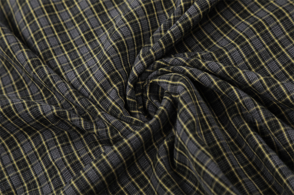 DAXUEN Oversized plaid button-up shirt with frayed edges