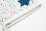 DAXUEN Wide-leg striped pants with patches and embroidery