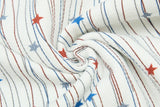 DAXUEN Wide-leg striped pants with patches and embroidery