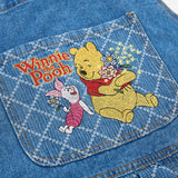 DAXUEN Wide-leg denim overalls with cartoon embroidery