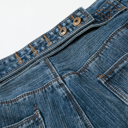 DAXUEN Loose wide leg denim jeans in medium blue wash