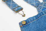 DAXUEN Wide-leg denim overalls with cartoon embroidery