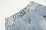 DAXUEN Light blue high-waisted wide-leg denim jeans