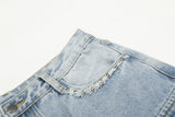 DAXUEN Light blue high-waisted wide-leg denim jeans