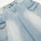 DAXUEN Light blue high-waisted wide-leg denim jeans
