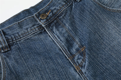 DAXUEN Loose wide leg denim jeans in medium blue wash