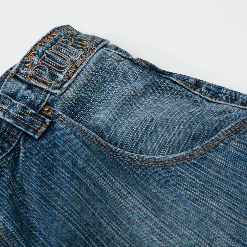 DAXUEN Loose wide leg denim jeans in medium blue wash