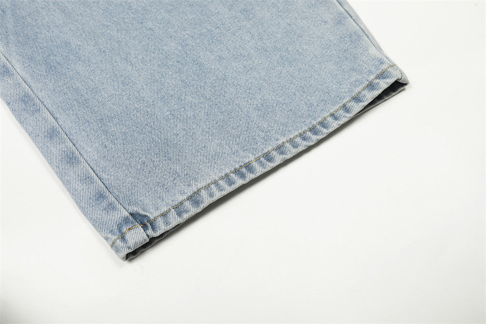 DAXUEN Light blue high-waisted wide-leg denim jeans