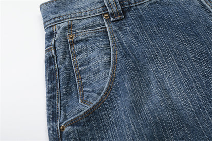 DAXUEN Loose wide leg denim jeans in medium blue wash