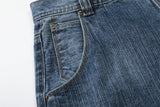 DAXUEN Loose wide leg denim jeans in medium blue wash
