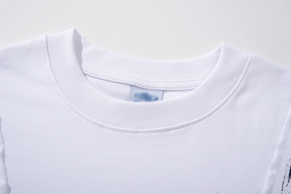 DAXUEN Short-sleeved crew neck T-shirt with grunge graphics