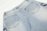 DAXUEN Light blue high-waisted wide-leg denim jeans