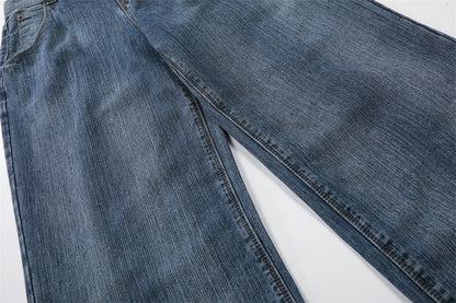 DAXUEN Loose wide leg denim jeans in medium blue wash