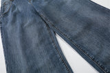 DAXUEN Loose wide leg denim jeans in medium blue wash