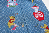 DAXUEN Wide-leg denim overalls with cartoon embroidery