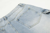 DAXUEN Light blue high-waisted wide-leg denim jeans