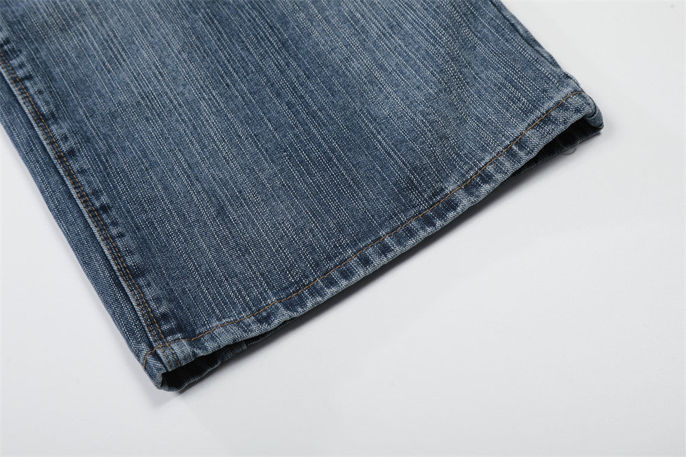 DAXUEN Loose wide leg denim jeans in medium blue wash