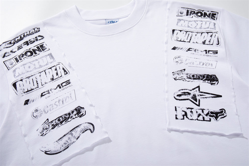 DAXUEN Short-sleeved crew neck T-shirt with grunge graphics