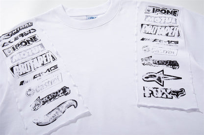 DAXUEN Short-sleeved crew neck T-shirt with grunge graphics