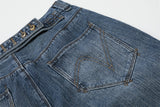 DAXUEN Loose wide leg denim jeans in medium blue wash